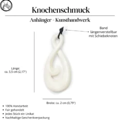 Acht Anhänger Schmuck Maori Knochen Kette Handarbeit