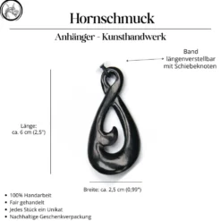 Acht Schmuck Maori Hornschmuck Anhänger Kette
