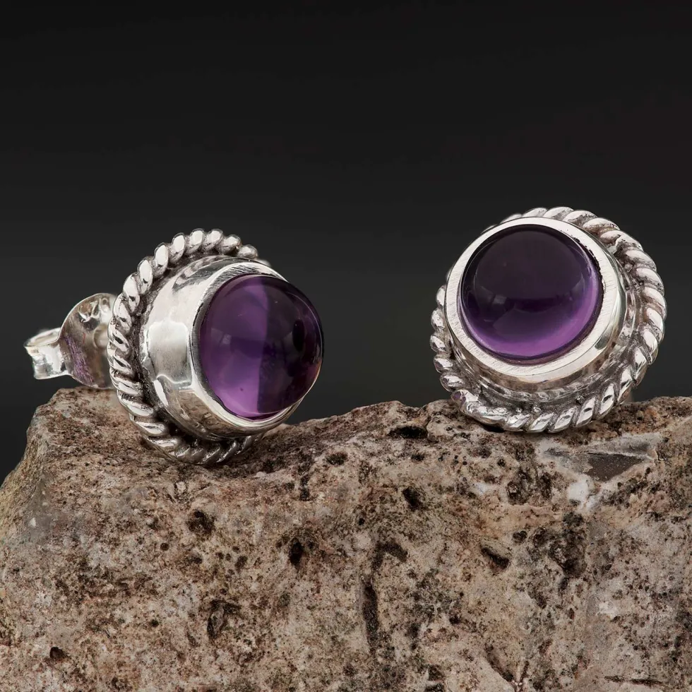 Amethyst Ohrstecker Damen Ohrringe aus edlem 925 Silber