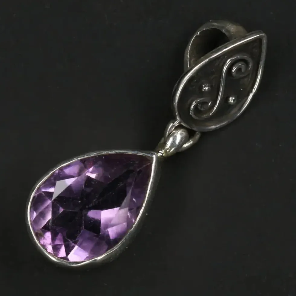 Amethyst Steinschmuck Anhänger 925 Silber