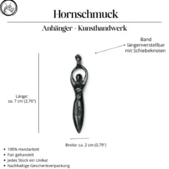 Angerone Hornschmuck Anhänger Kette Handarbeit