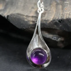 Anhänger Amethyst modern schlicht 925 Silber Edelstein Schmuck