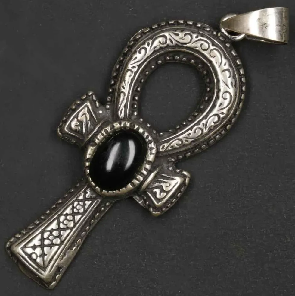Ankh Onyx Schmuck Kettenanhänger Silber 925