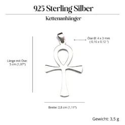 Ankh Schmuck Anhänger ägyptisch schlicht 925 Silber