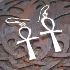 Ankh Silber Ohrhänger Schlüssel des ewigen Lebens Ohrschmuck 925 Silber (Paar)