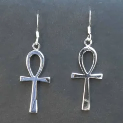 Ankh Silber Ohrhänger Schlüssel des ewigen Lebens Ohrschmuck 925 Silber (Paar)