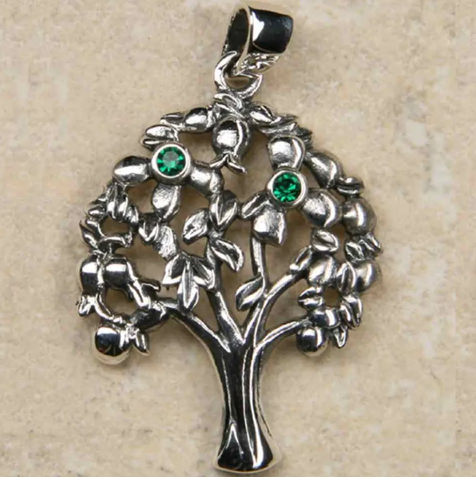 Apfel Baum Schmuck Kette Anhänger Silber 925