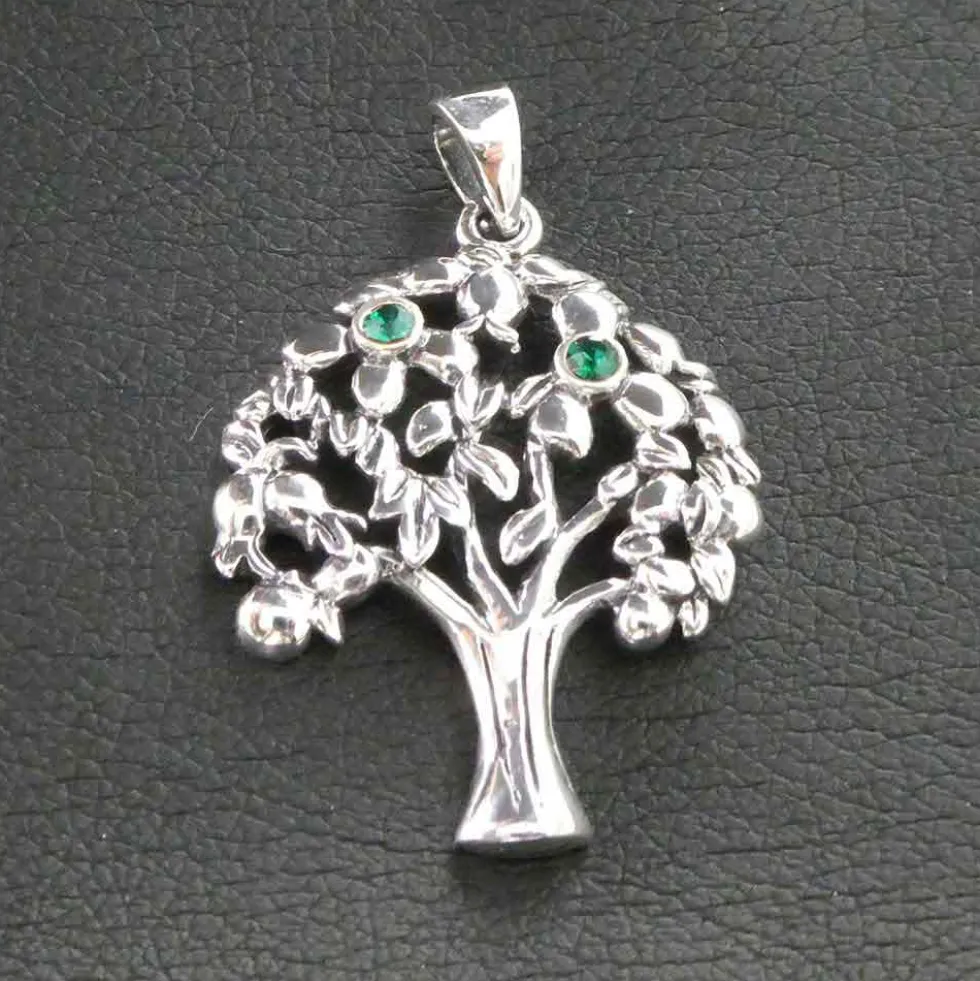 Apfel Baum Schmuck Kette Anhänger Silber 925