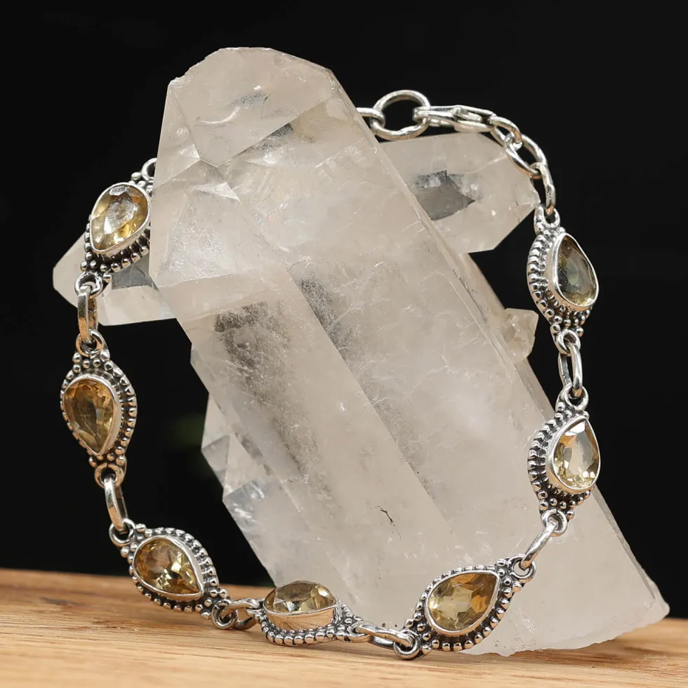 Armband Damen Silber mit Citrin facettiert Schmuck Armschmuck