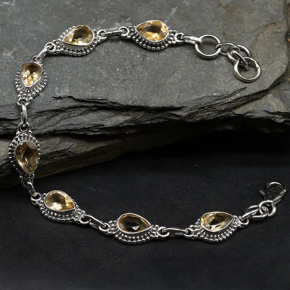 Armband Damen Silber mit Citrin facettiert Schmuck Armschmuck