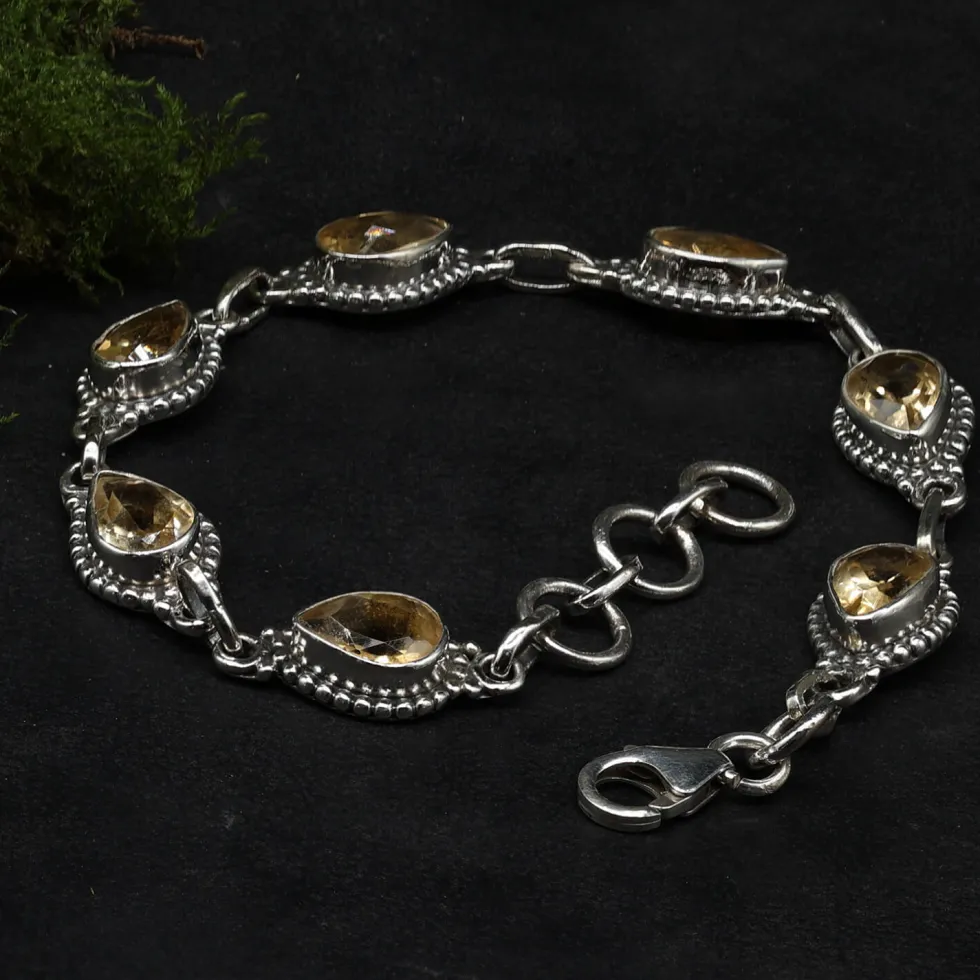 Armband Damen Silber mit Citrin facettiert Schmuck Armschmuck