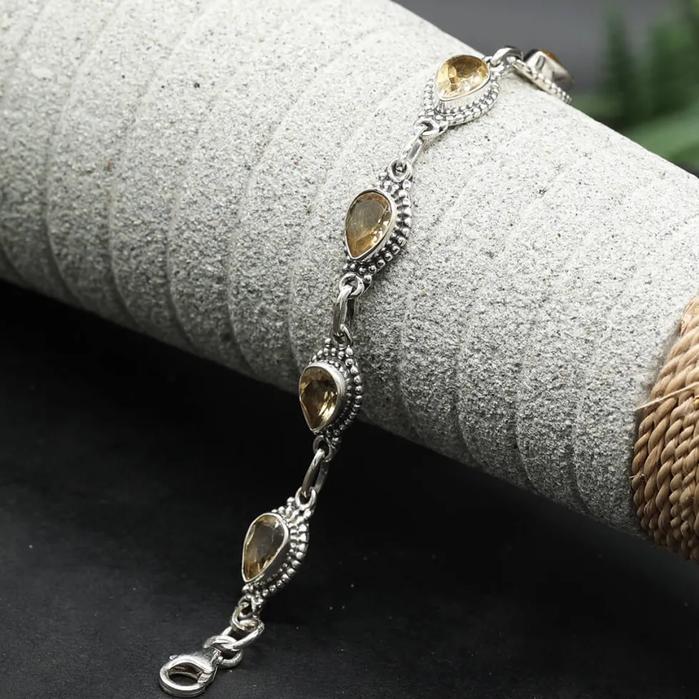 Armband Damen Silber mit Citrin facettiert Schmuck Armschmuck