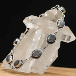 Armband Labradorit Edelstein oval Facettenschliff Damen Armschmuck 925 Silber Schmuck