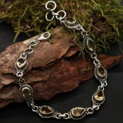 Armband 925 Silber Citrin Edelstein facettiert Schmuck Armschmuck