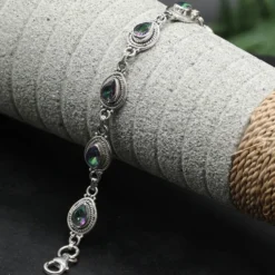 Armband Silber Edelstein Mystik Quartz Armschmuck Damen 925 Silber