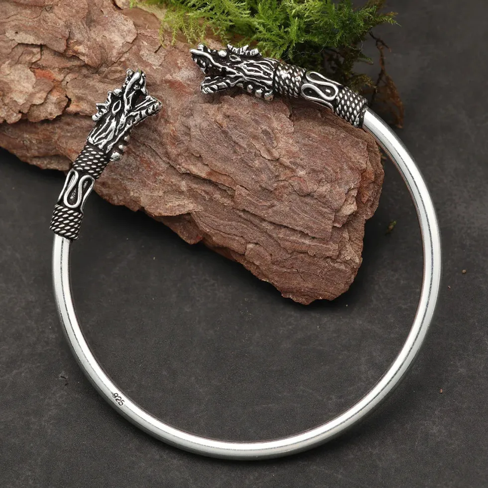 Armreif Drache 925 Silber Armschmuck