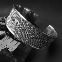 Armreif 21mm eckiger Knoten Armschmuck 925 Silber
