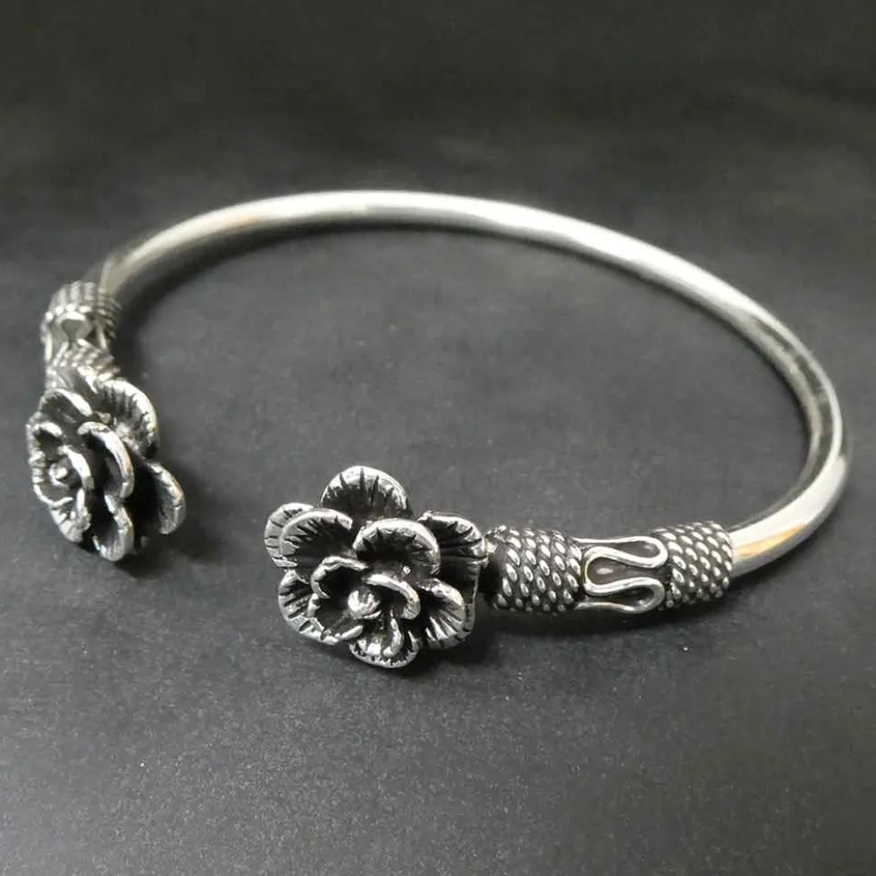 Armreif Rosen Armschmuck 925 Silber Damenschmuck