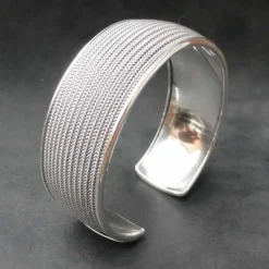 Armreif schlicht gestreift 925er Silber Armspange