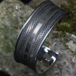 Armreif Silber breit massiv Damen Herren fein verziert 925 Silber