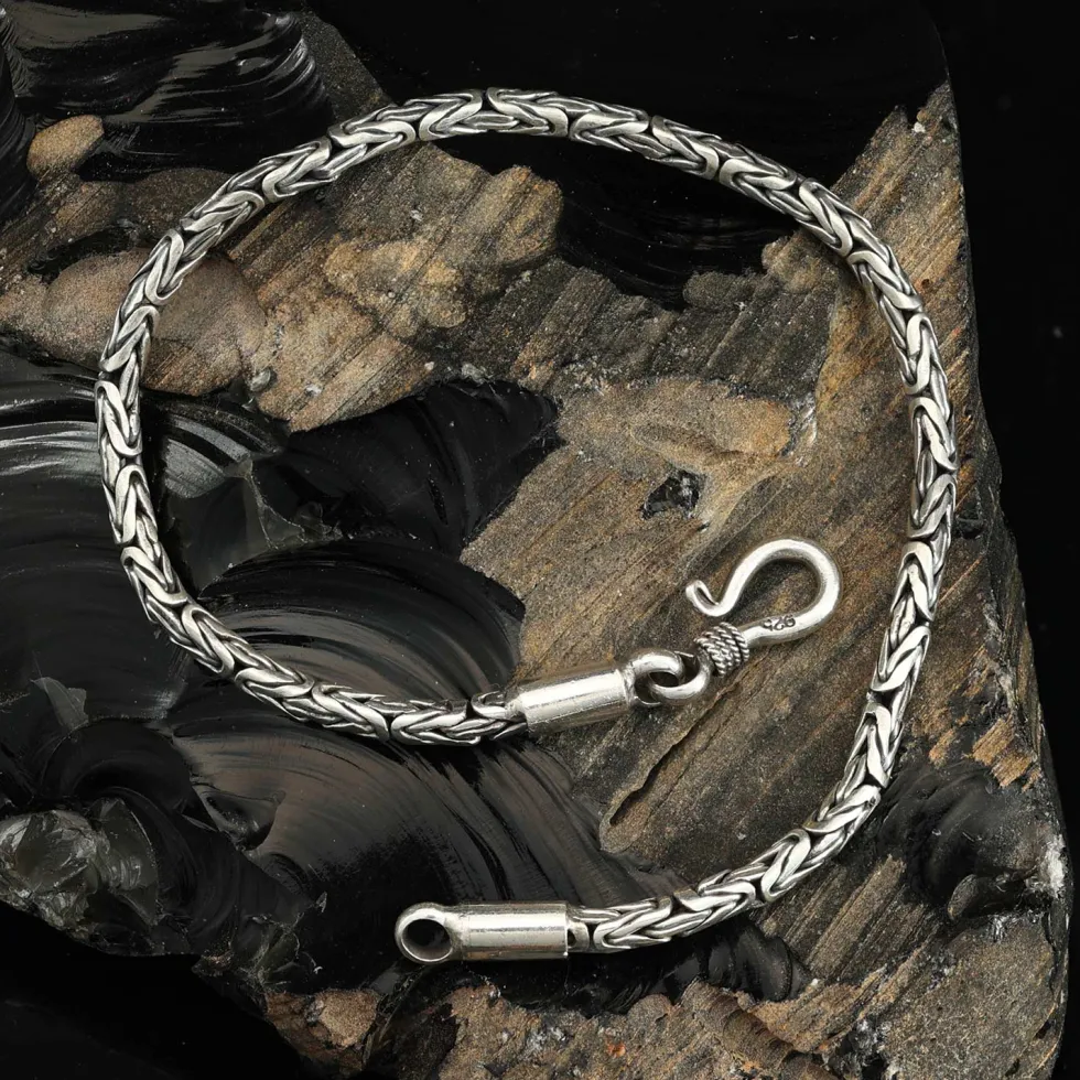 Armschmuck Königskette 2,5mm schlichter Verschluss 925 Silber