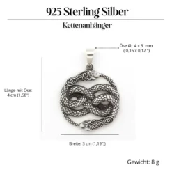 Auryn Schmuck Schlangen Silber Anhänger groß 925 Silber