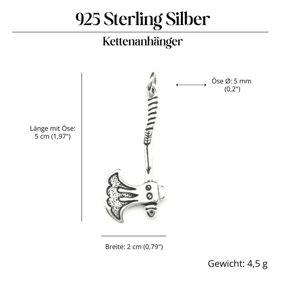 Axt Anhänger Wikinger Schmuck aus Silber 925