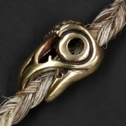 Bartperle Rabenkopf Bronze Wikingerschmuck