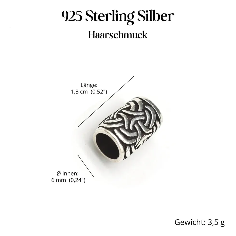 Bartperle 925 Silber Celtic Bartschmuck