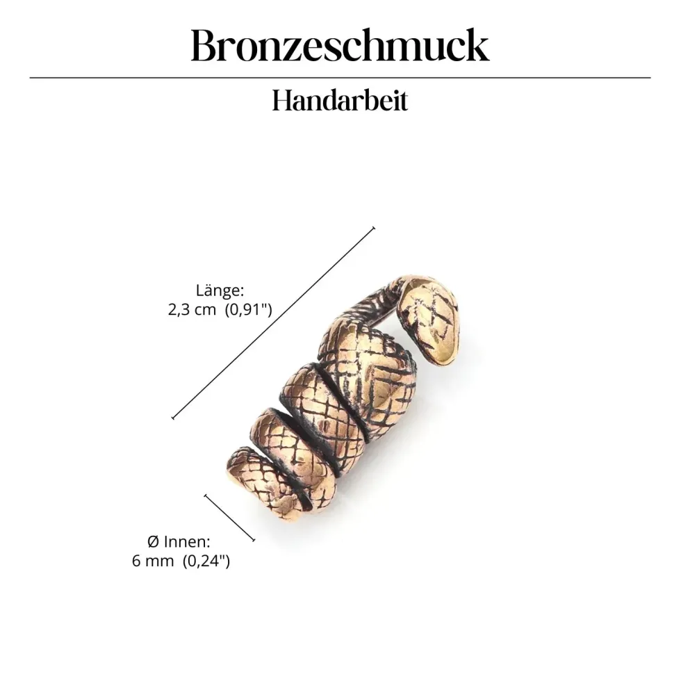 Bartschmuck Schlange Bronze Wikingerschmuck