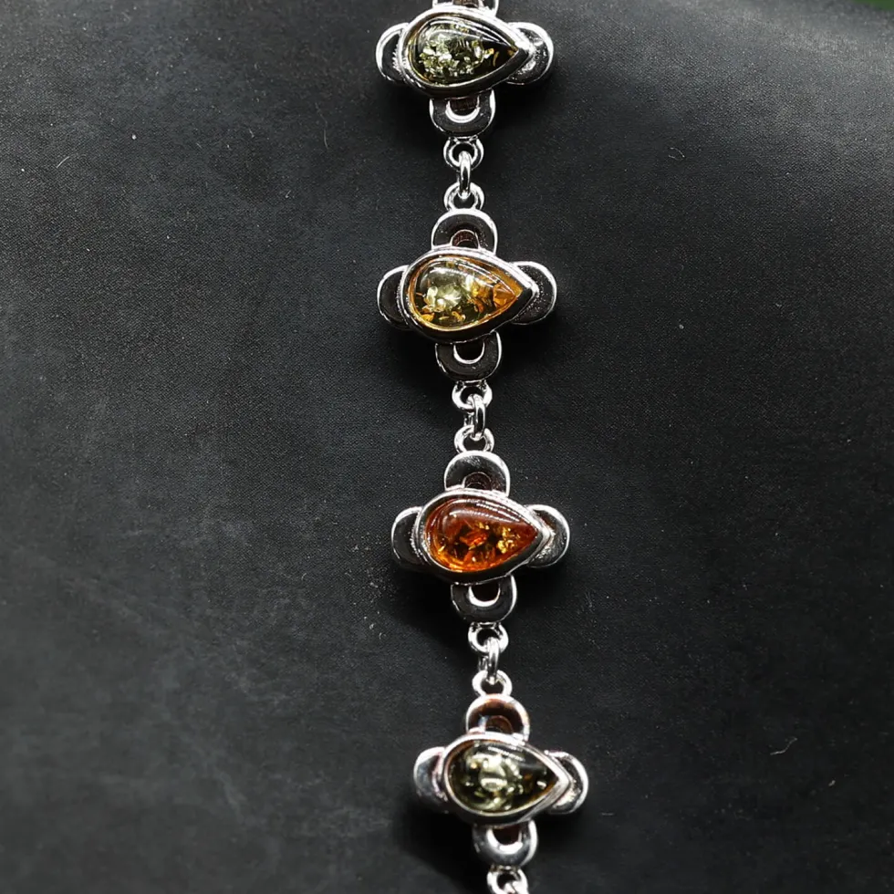 Bernstein Armschmuck Damen Armband 925 Silber diverse Farbtöne