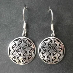 Blume des Lebens Ohrhänger Ohrschmuck Silber (Paar) 925 Silber