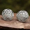 Blume des Lebens Ohrstecker 925 Silber Ohrschmuck großer Ohrring