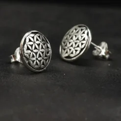 Blume des Lebens Ohrstecker 925 Silber Ohrschmuck großer Ohrring
