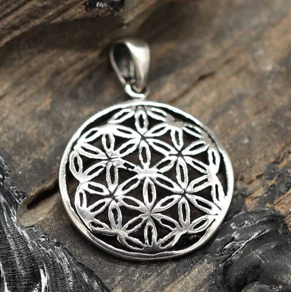 Blume des Lebens Schmuck Anhänger für Kette 925 Silber