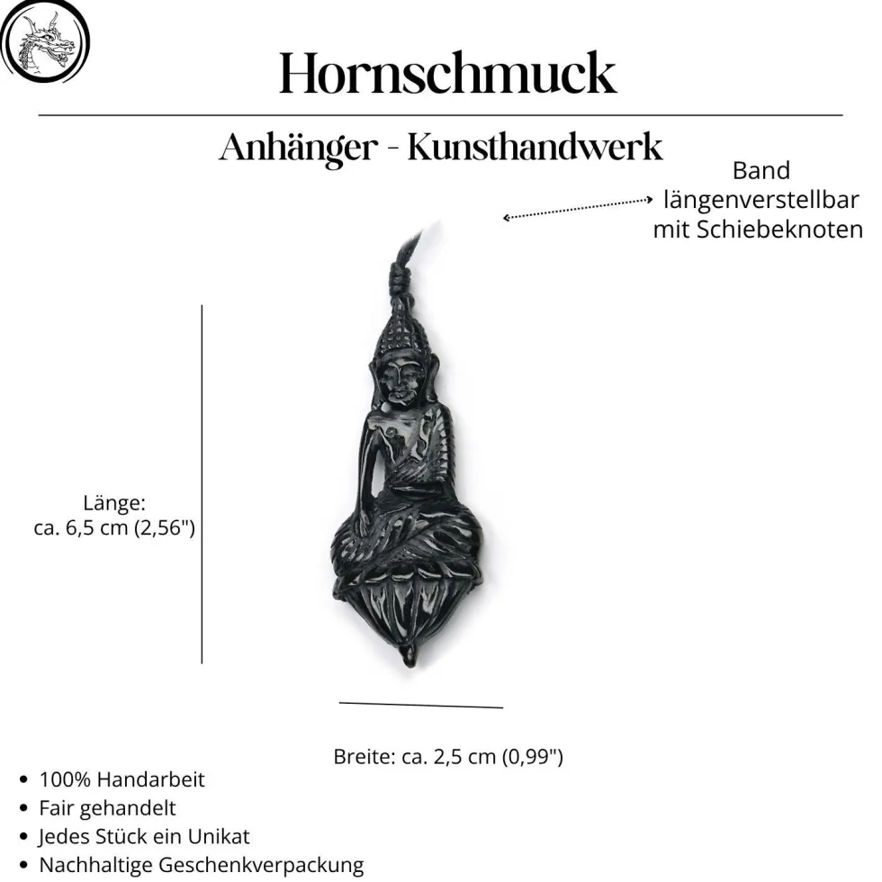 Buddha Hornschmuck Anhänger Kette
