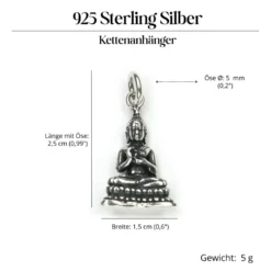 Buddha Kettenanhänger Schmuck 925 Silber Anhänger