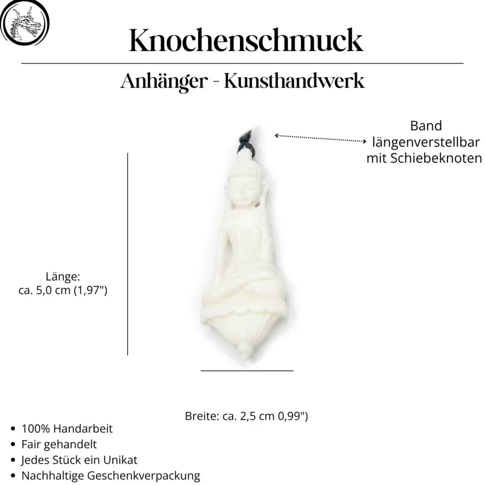 Buddha Schmuck aus Knochen Kette