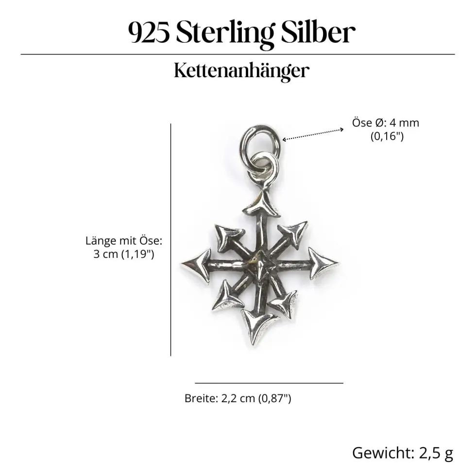 Chaosstern Schmuck Kettenanhänger Silberschmuck 925 Silber
