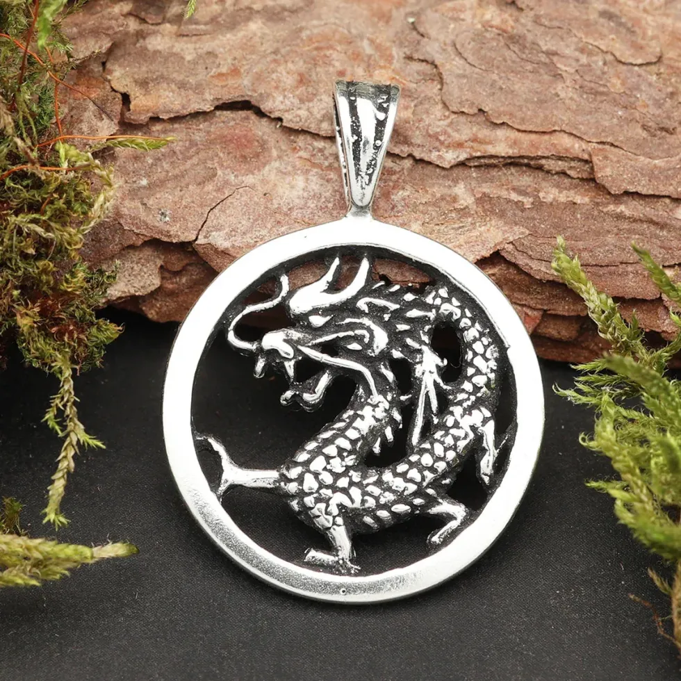 chinesischer Drache Schmuck 925 Silberschmuck Anhänger