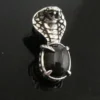 Cobra Black Star Sterndiopsid Anhänger Schmuck 925 Silber