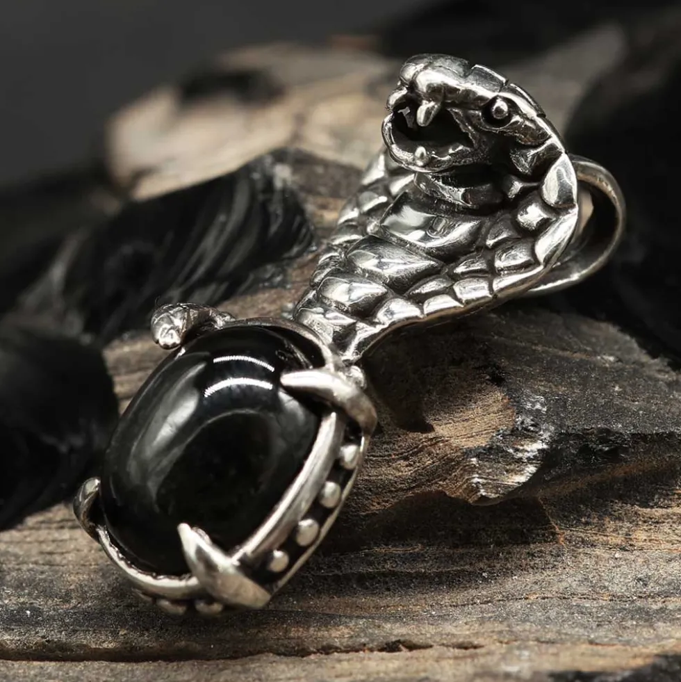 Cobra Black Star Sterndiopsid Anhänger Schmuck 925 Silber