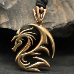 cooler Drache Schmuck Bronze Kette