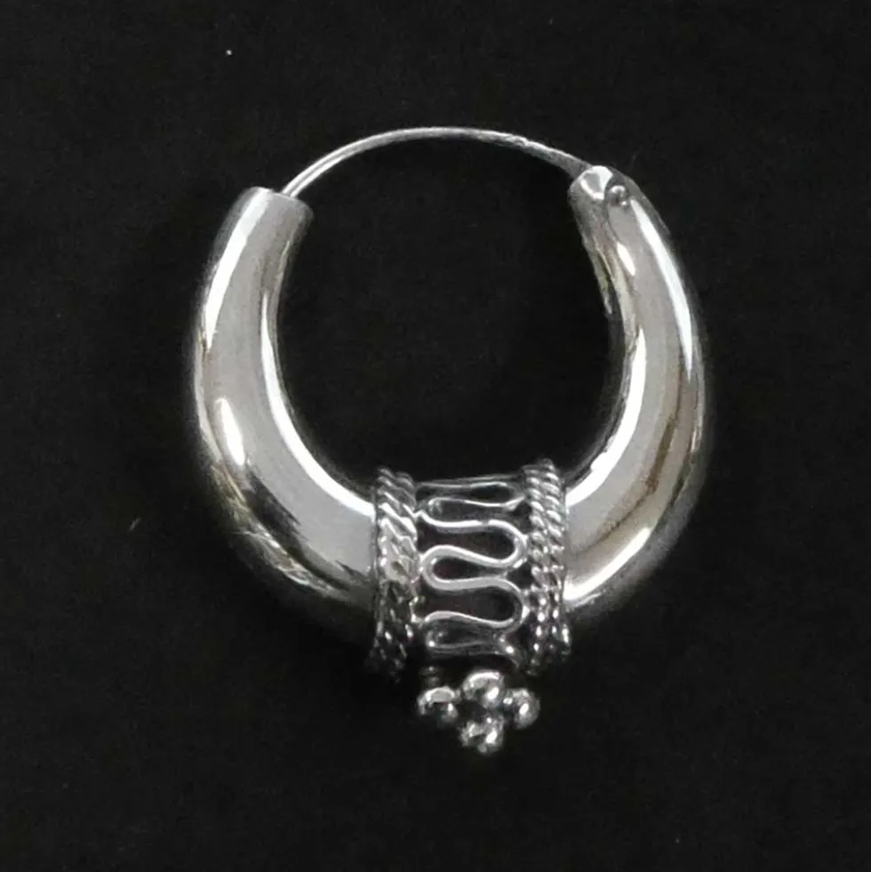 Creole Bali Mond Ø 23mm konisch edel verziert 925 Silber