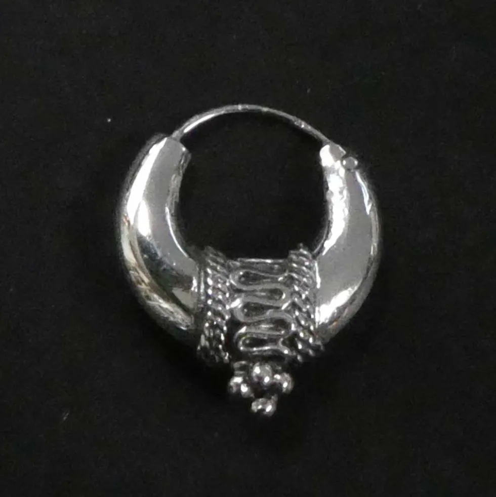 Creole Bali Mond Ø 18mm konisch edel verziert 925 Silber