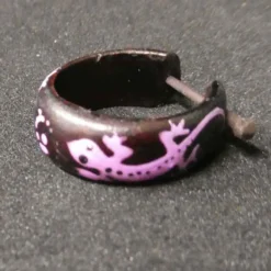 Creole Gecko Holz bunt bemalt Ohrschmuck Ohrring