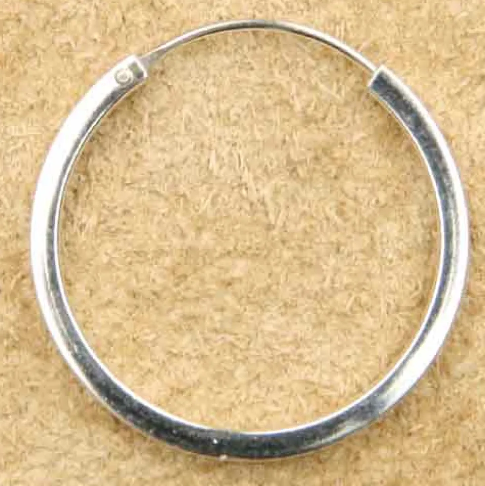 Creole glatt eckig 925 Silber 26 mm 2mm