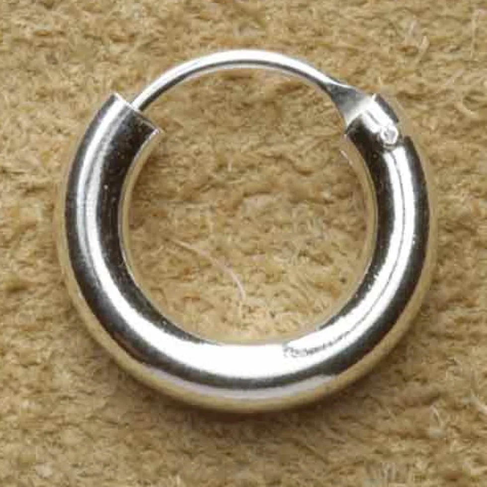 Creole glatt 14 mm / 3mm 925 Sterlingsilber
