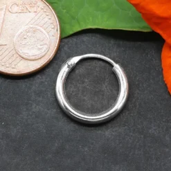 Creole glatt 14 mm / 2mm Sterlingsilber
