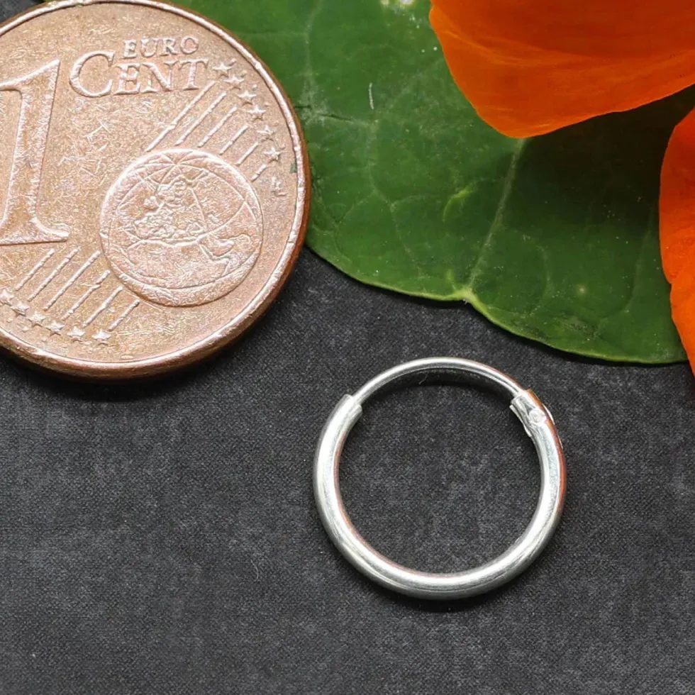 Creole glatt 925 Silber 10mm 1,2mm